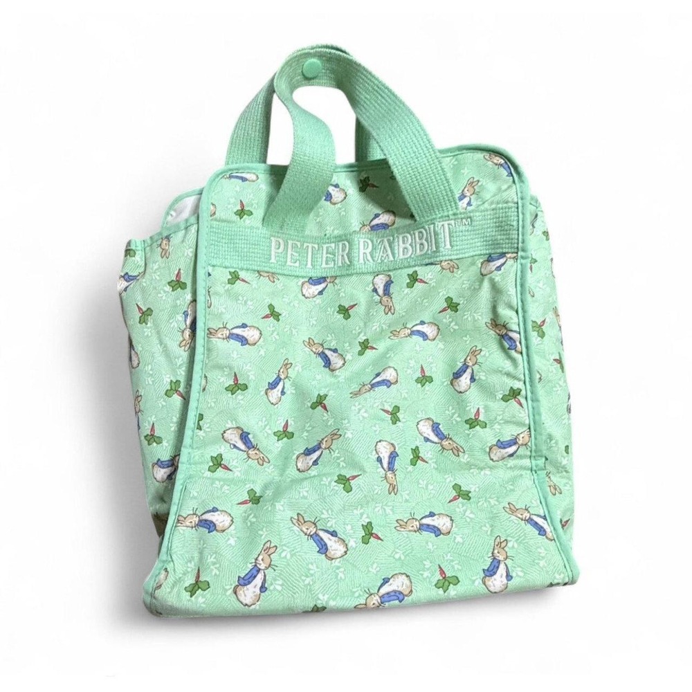 Vintage Peter Rabbit Enfamil Diaper Bag Mint Green Beatrix Potter Baby Tote 10"